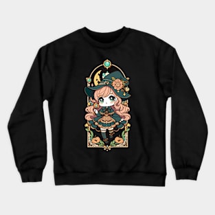 Little Kawaii Witch Girl Crewneck Sweatshirt